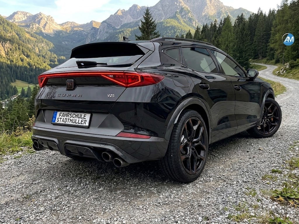 Cupra Formentor VZ5 Motorrad-Begleitfahrzeug in der Natur